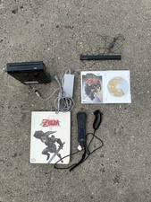 Nintendo Wii Black Console Bundle with Controller, Sensor, Cords, Zelda