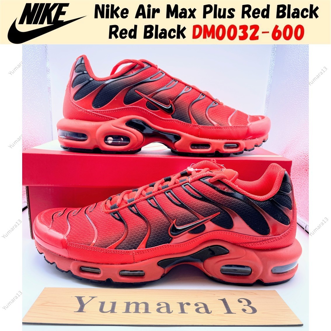 NIKE Air Max Plus レッド スニーカー Nike Air Max Plus Red Black Red Black DM0032-600 Men's Size | eBay