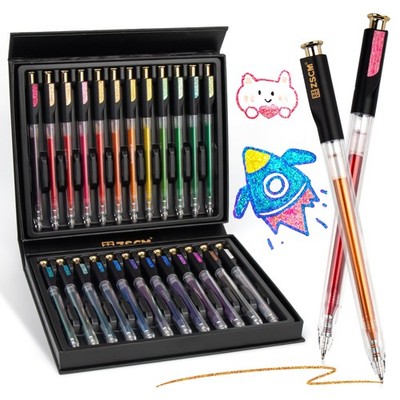 Retractable Super Glitter Gel Pens, 24 Colors Large Capacity Metallic Sparkle...