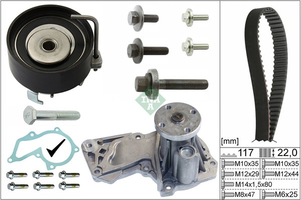 Schaeffler INA Wasserpumpe + Zahnriemensatz 530 0495 30 FüR Ford Volvo Focus MAX-image
