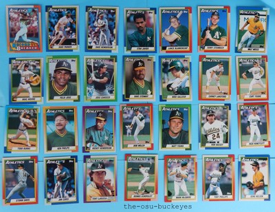 1990 Topps Oakland Athletics Team Set 28 Cards Eckersley Sierra Combine Shipping