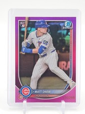 MATT SHAW 2025 BOWMAN CHROME FUCHSIA ROOKIE /299 #46 CHICAGO CUBS Q0107