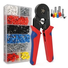 Crimping Tool Kit 1800PCS Wire Ferrules Adjustable Ratchet for Electrical