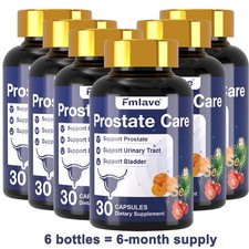  6 Pack Prostate Support - Reduce Frequent Urination, Stamina supplement 180ct