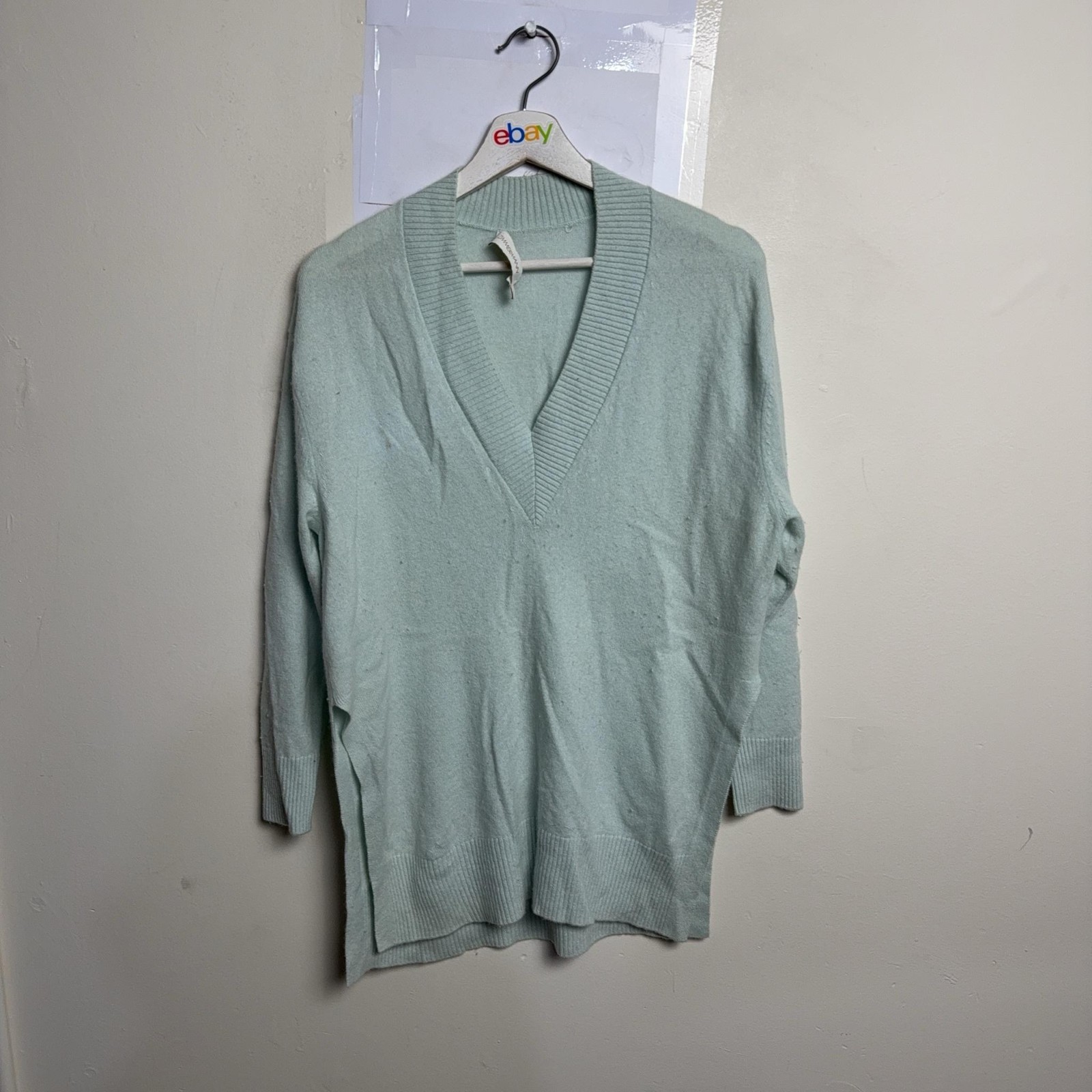Zimmermann Jumper Womens 1 Green 100percent Cashmere V Neck Knit Pullover Winter
