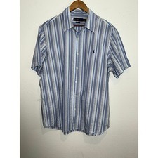 Polo Ralph Lauren Oxford Button Down Short Sleeve Classic Fit Blue Stripe XL