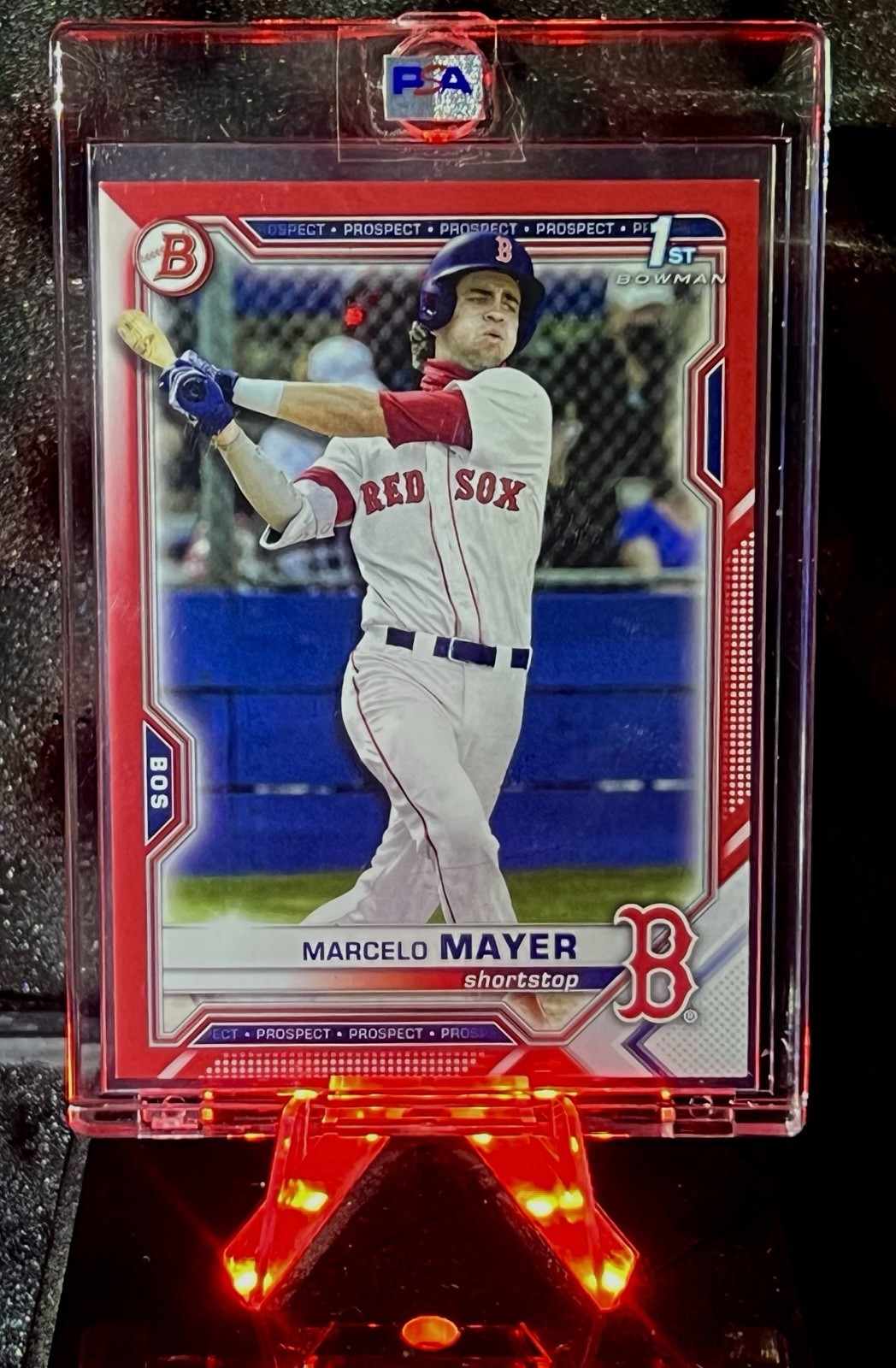🔥⚾️ MARCELO MAYER Rookie Card RED 🚀 /5 RC 2021 1st Bowman Parallel SP