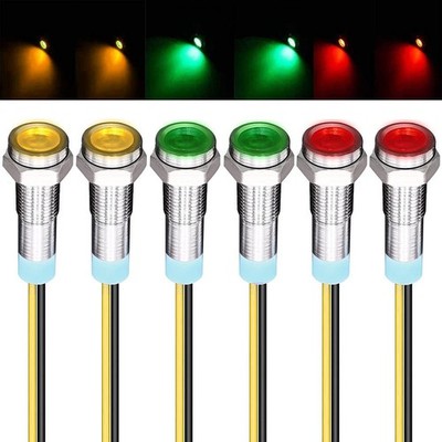 6pcs 220V230V AC 6mm LED Panel Pilot Dash Warnlicht Kontrollleuchte Lampe Pil...