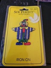 Sew Perfect Clown Applique Iron On Embroidery Patch