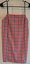 Urban Outfitters Pink Plaid Mini Dress Y2k Grunge Skater Sz L Spaghetti Strap