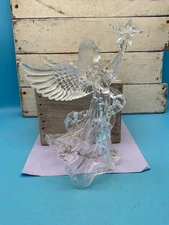 Vintage Clear Acrylic/Lucite Angel w/Star, 9"H, Tree Topper