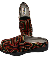 Women SZ 37  6.5 US Kuna Molas Handmade Moccasin Slip On Shoes Art Wear Clog