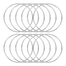 12 Pcs Dream Catcher Rings,4.3 Inch Macrame Hoops Rings,Silver