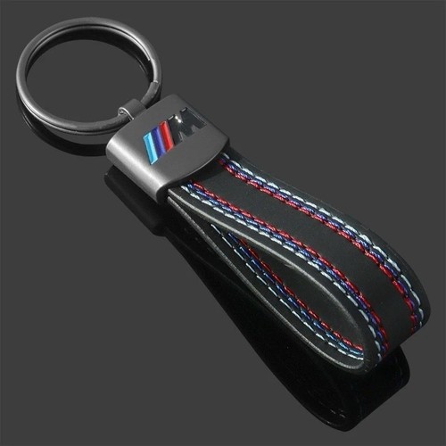 BMW M Schlüsselanhänger Keychain Leder Schwarz mit M-Farben - Bild 2 von 3