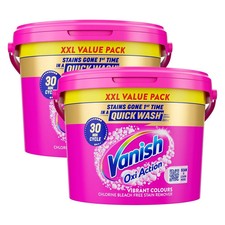 Vanish Gold Oxi Action Fabric Stain Remove Powder 2.4kg Laundry Double Twin Pack