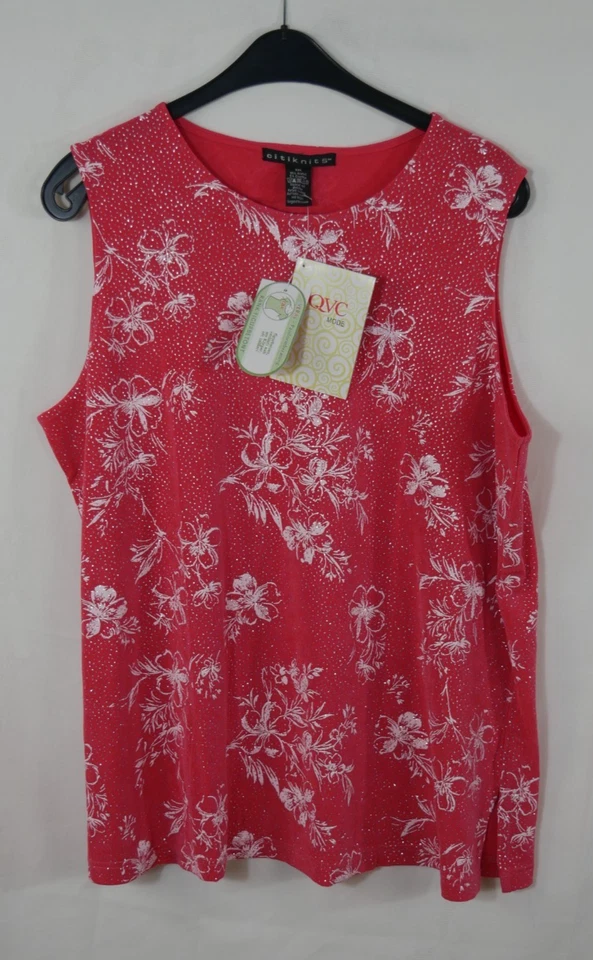 CITIKNITS Traum Stretch Blusen Shirt Blumen Glitzer Edel WOW Größe 48/50 NEU - Bild 1 von 4