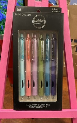 Loddie Doddie Silent Clickers Macaron Color Ink Smooth Gel Pens 0.5mm 6ct