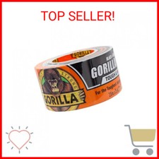 Gorilla Tape Tough  Wide, Black Tape, 2.88" x 25 yd Pack of 1 - Heavy Duty an