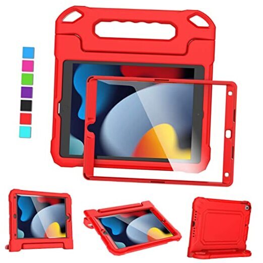 Durable Kids iPad Case for 7th/8th/9th Gen 10.2 Inch - Red