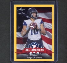 Jordan Love 2020 Leaf All-American Draft YELLOW Parallel #71 Green Bay Packers