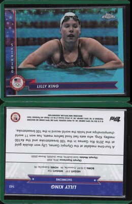2024 Topps Chrome Olympics US Aqua Refractor #143 Lilly King /199