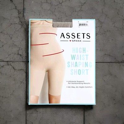 Spanx Assets Sz High Waist Shaping Short Nude Shapewear Mid