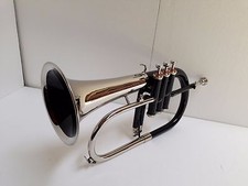 SALE  BRAND NEW BLACK NICKEL FINISH Bb Flugel Horn Free Hard Case MOUTHPIECE