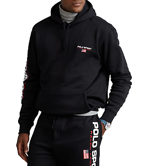 パーカー・フーディ POLO RALPH LAUREN Men Hoodies 710888282 001 Black Polo Ralph Lauren Men's Black Big & Tall Sport Logo Fleece