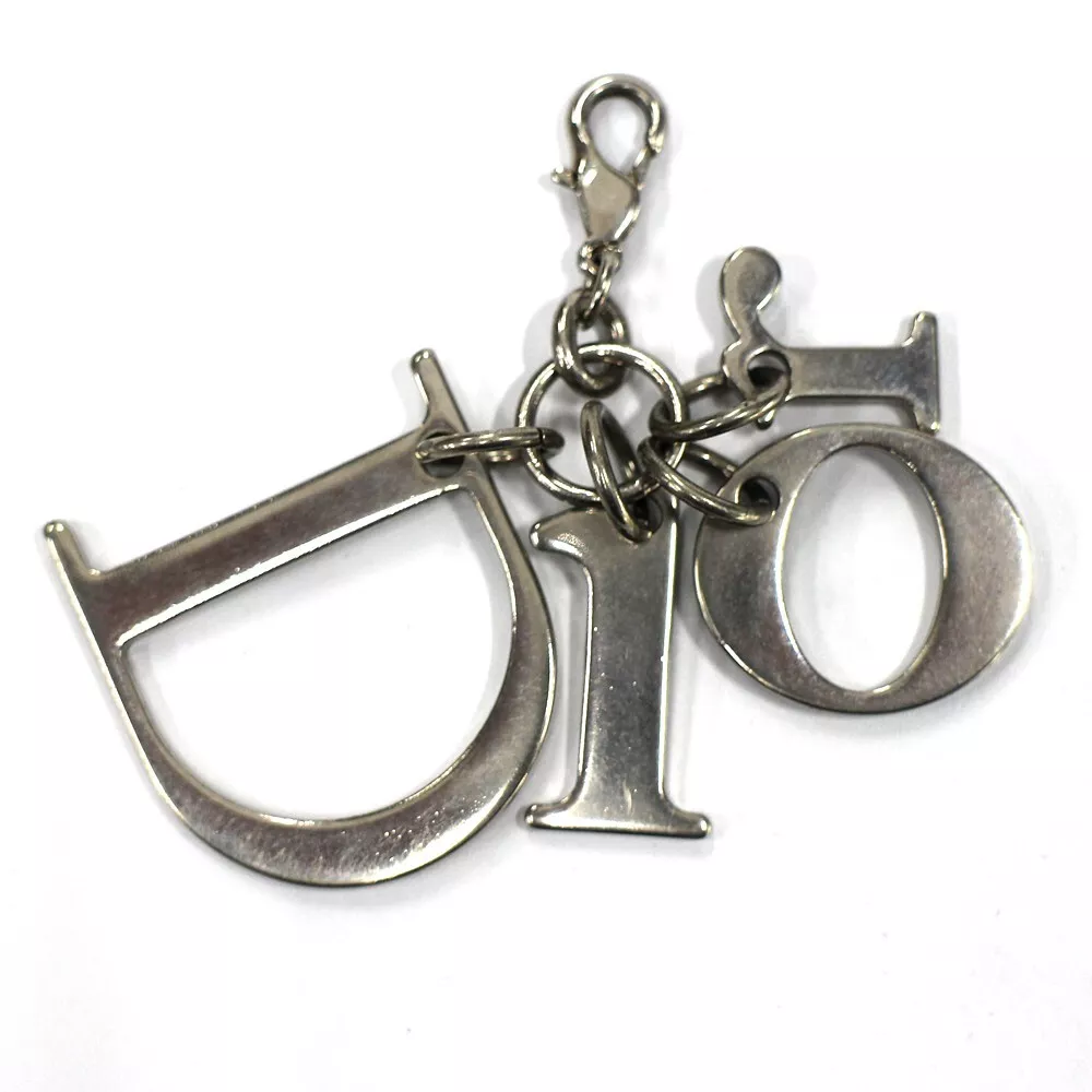 Dior Swing Logo Charm Couleur Argent Porte clés Keychain Bag Charm Occasion Japon