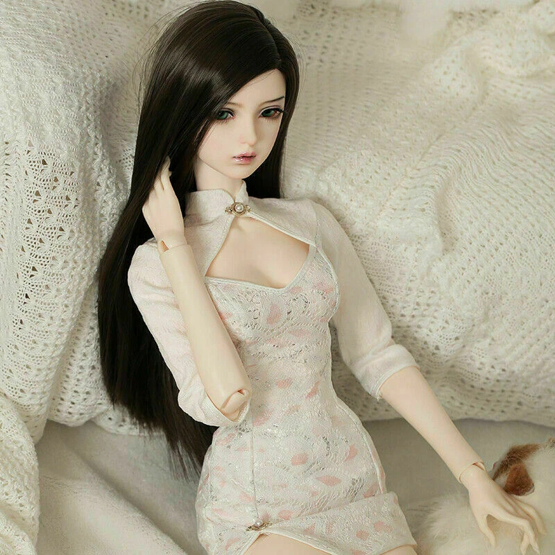 1/3 BJD Muñeca Sexy Mujeres Niña Resina Bola Ojos Articulados Maquillaje Cheongsam Vestido REGALO Foto 4 de 4