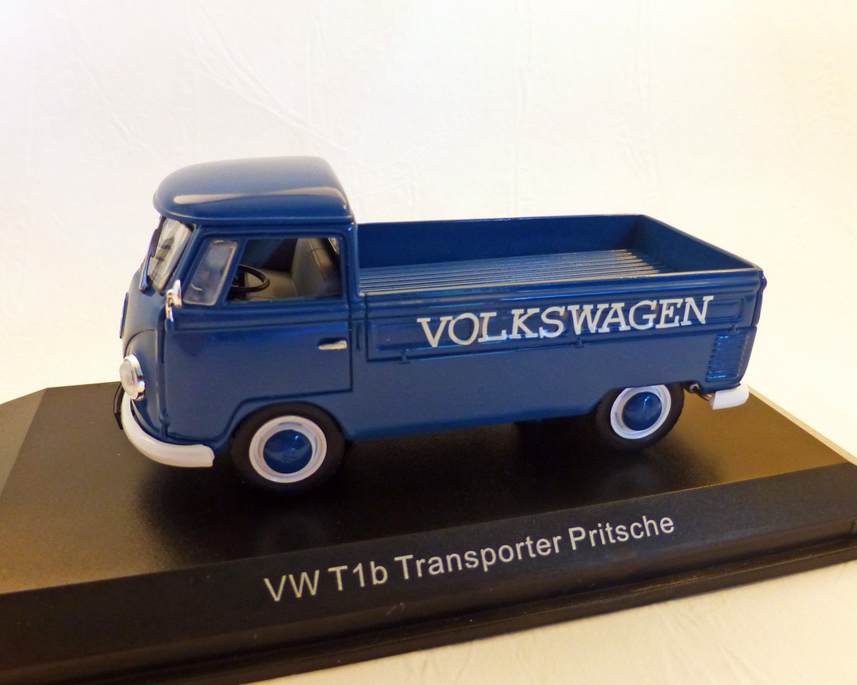 Norev 1:43 – VW T1b Plateau Bleu, Miniature Métal, Neuve Sous Blister