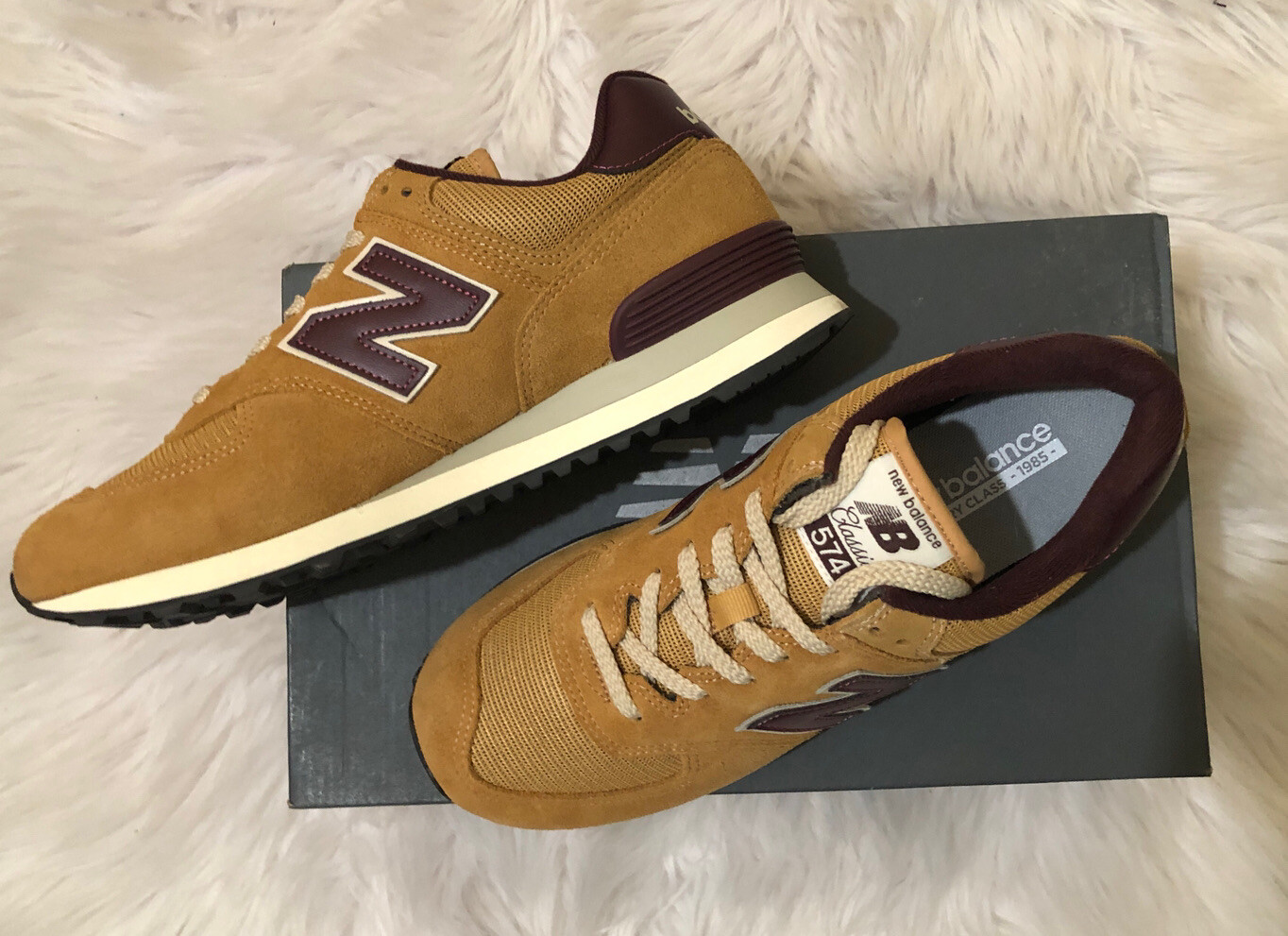New Balance ML574BF2 Mens Suede Sneakers US8.5 Tan/Brown | eBay
