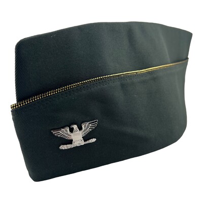 Vintage Army Cap Garrison Cap 100% Wool Green Size 7 - 1/4 Serge AG-434