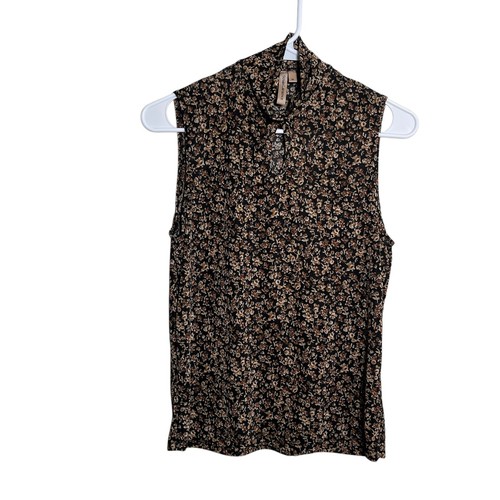Susan Lawrence Blouse Women's Medium Floral Sleeveless Keyhole Tank Top