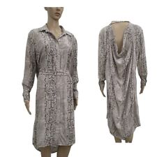 ZIMMERMANN Dress Size 2 / 10 AU/ 6 US Silk Shirt Midi Belted Snakeskin Print NEW