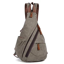 KL928 Canvas Sling Bag - Small Crossbody Backpack Shoulder  Assorted Colors 
