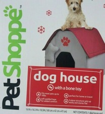 Pet Shoppe dog house with bone toy- foldable soft padded fabric-for home /travel