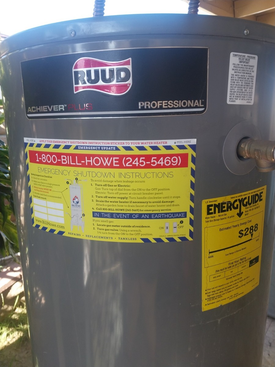 Old Ruud 40 Gallon Water Heater Ruud Achiever Plus Pro