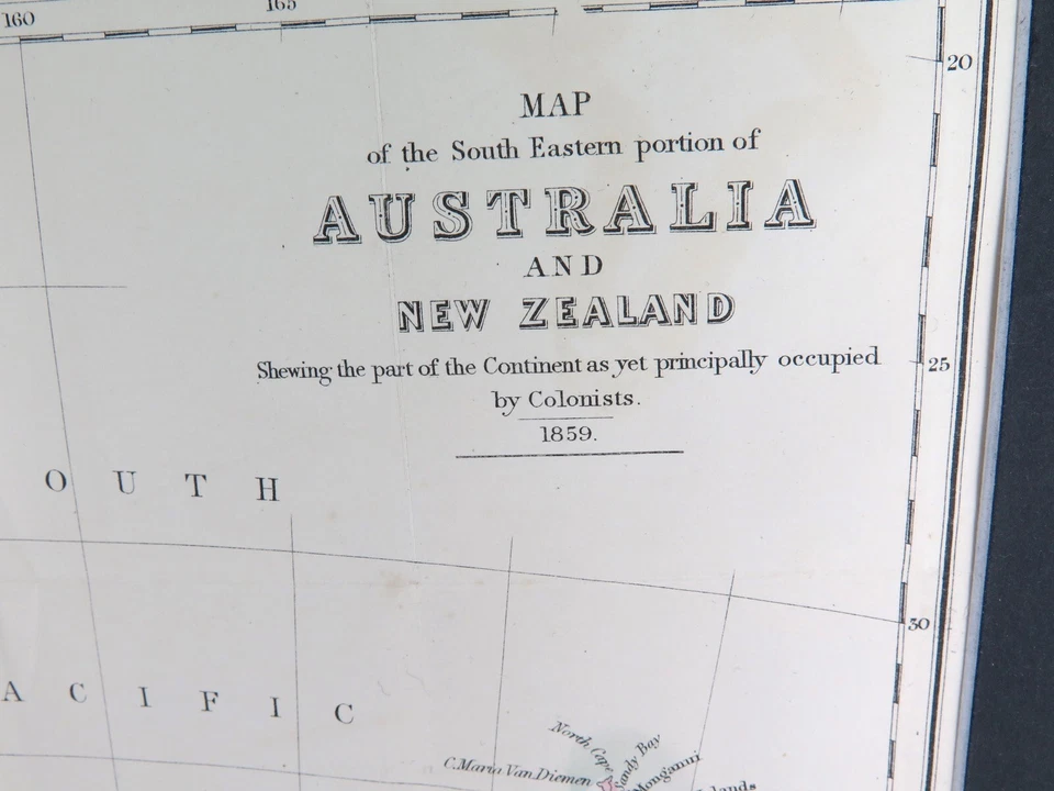 .RARE 1859 COLONIAL MAP of AUSTRALIA & NEW ZEALAND ex “RAMBLES in the ANTIPODES” - Image 2 of 4