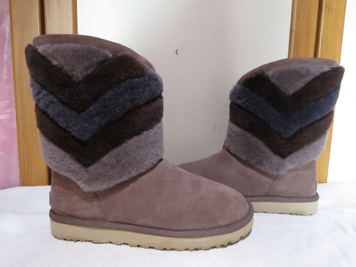 UGG® AUSTRALIA TANIA GREY SUEDE SHEEPSKIN BOOTS UK EUR 42