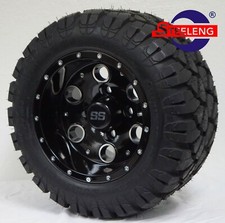 Golf Cart 10 Black Pioneer Wheelsrims And 18x9-10 Dot Stinger At Tires
