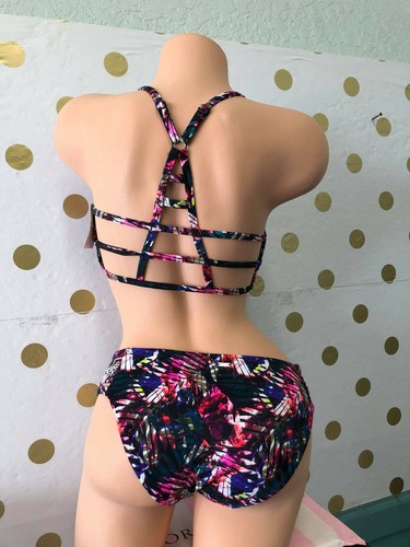Victoria's Secret PINK Tropical Multi Palm Light Push Bikini Top & Bottom Set S - 第 3/3 張圖片