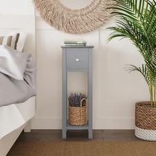 Slim Bedside Nightstand Table 1 Storage Drawer Sofa Side Unit Bedroom Furniture