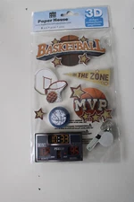 Paper House 3D Basketball Stickers Score Board Whistle MVP Hoop Stars Scrapbook