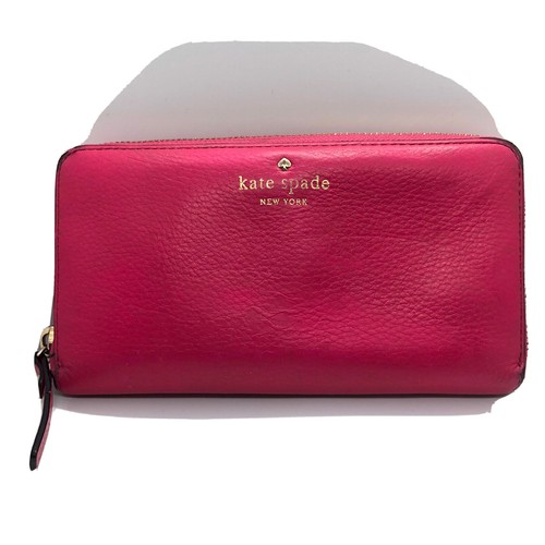 kate spade pink zip around wallet