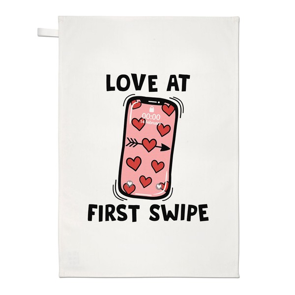 Liebe Bei Erste Swipe Geschirrtuch Valentinstag Freundin Freund Lustiger Witz-image