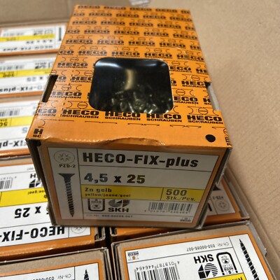 Restposten x 2 Karton HECO FIX PLUS 4,5 x 25 mm Premium Hochleistungs Holzschrauben 1000