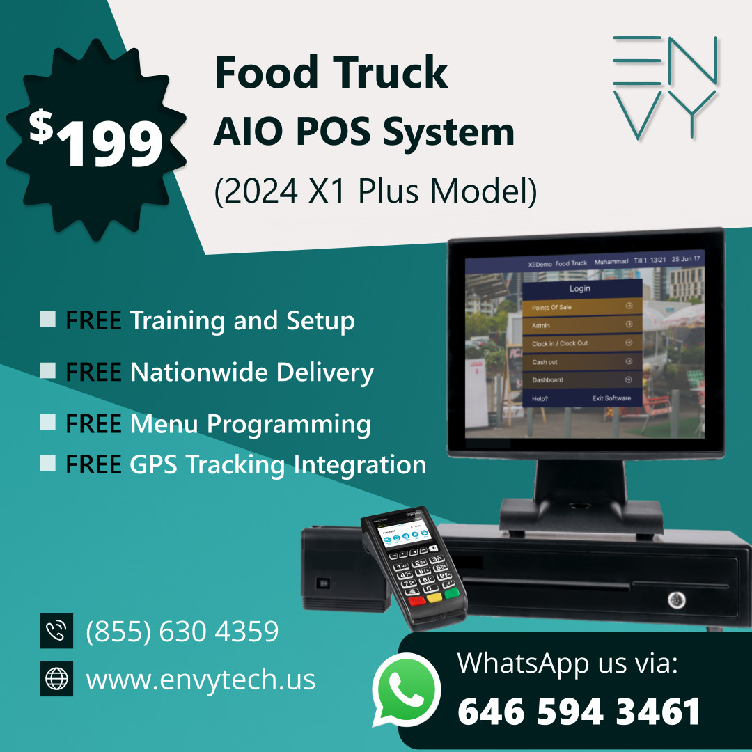 15" Touchscreen POS Cash Register Till System For Food Trucks