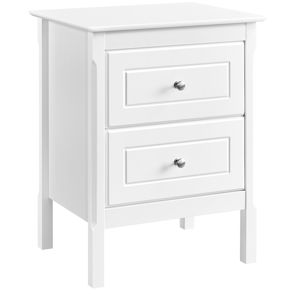 Bedside Nightstand Tables Sofa Side End Table 2 Drawers Storage Unit 48x40x61cm