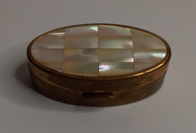 Vintage Mother Of Pearl Max Factor Hollywood Women s Make Up Lipstick Case Empty